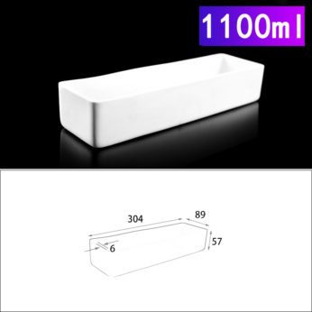 (LRN1100) Rectangular Alumina Crucible, 1100ml, 304x89x57mm (1pc/ea)