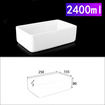 (LRN2400) Rectangular Alumina Crucible, 2400ml, 250x155x80mm (1pc/ea)