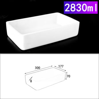 (LRN2830) Rectangular Alumina Crucible, 2830ml, 300x177x70mm (1pc/ea)