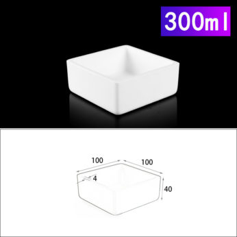 (LRN300-2) Rectangular Alumina Crucible, 300ml, 100x100x40mm (1pc/ea)