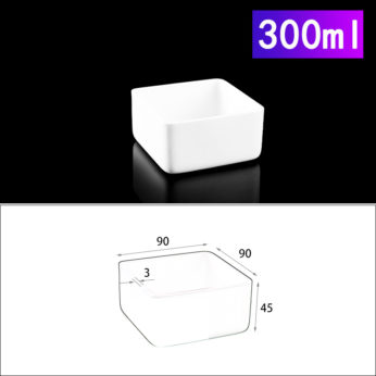 (LRN300) Rectangular Alumina Crucible, 300ml, 90x90x45mm (1pc/ea)