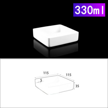 (LRN330) Rectangular Alumina Crucible, 330ml, 115x115x35mm (1pc/ea)