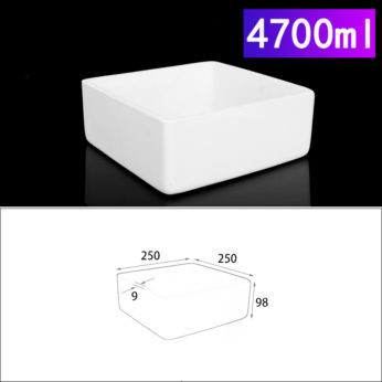 (LRN4700) Rectangular Alumina Crucible, 4700ml, 250x250x100mm (1pc/ea)