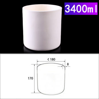 (LYN3400) Cylindrical Alumina Crucible, 3400ml, φ180x170mm (1pc/ea)